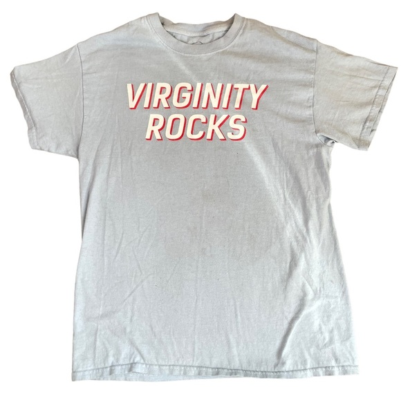 Baby Blue Virginity Rocks Women's SZ M graphic Tee shirts in excellent condition - Picture 2 of 8